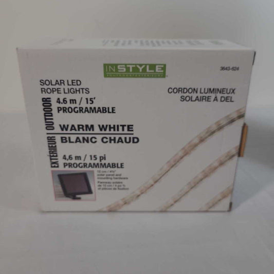 NIB SOLAR LED ROPE LIGHTS 15"