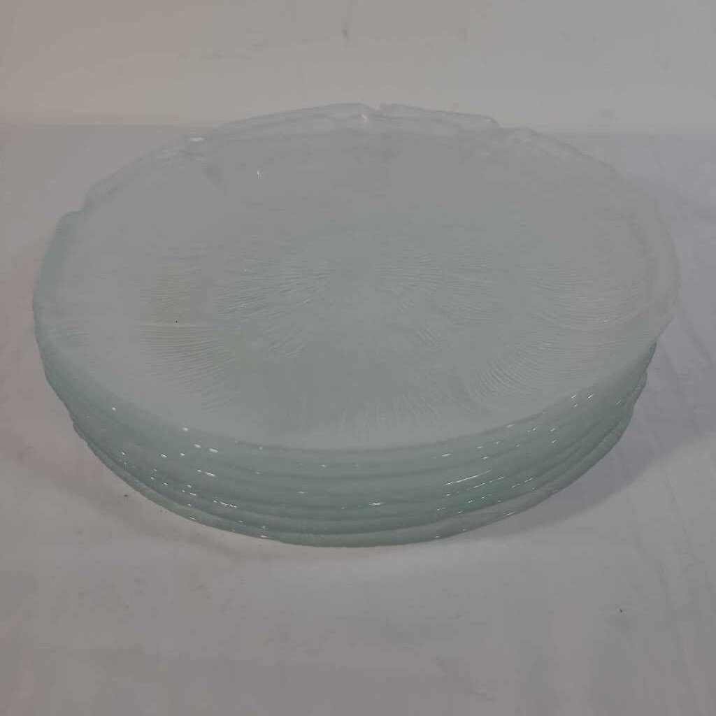 S/8 ARCOROC FLEUR GLASS PLATES