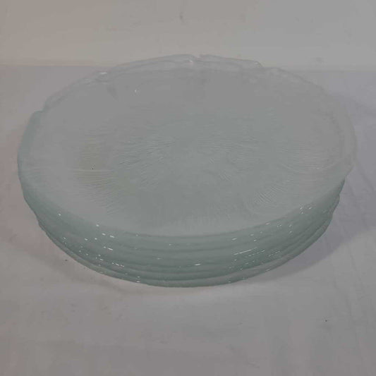 S/8 ARCOROC FLEUR GLASS PLATES
