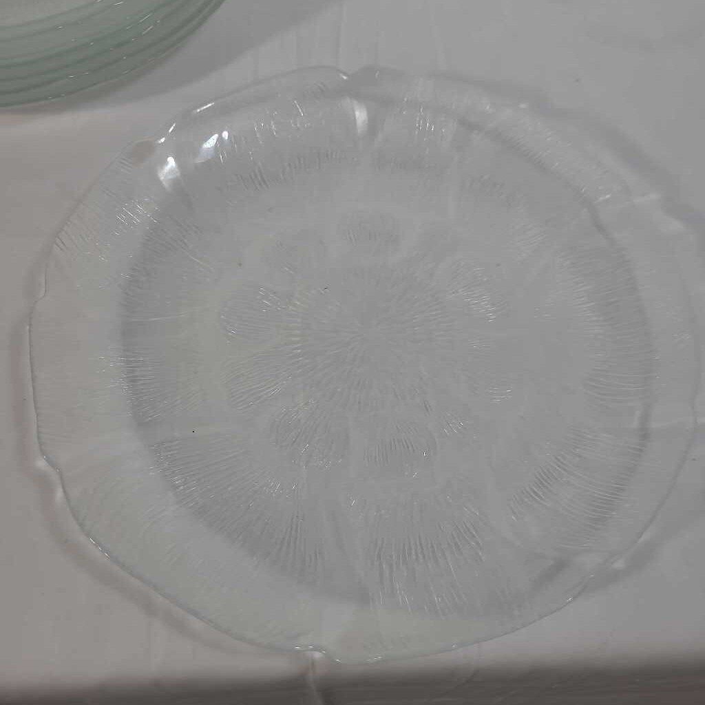 S/8 ARCOROC FLEUR GLASS PLATES