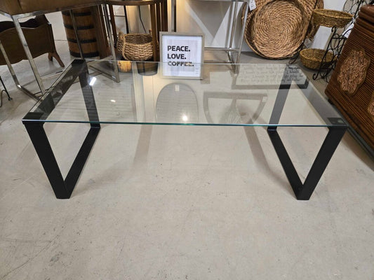 GLASS TOP COFFEE TABLE