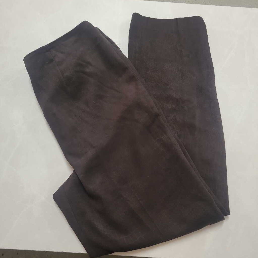 SIMON CHANG - BROWN CROCODILE PRINT VELOUR PANTS