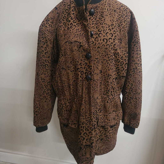JAC DALE - LEOPARD PRINT VELOUR COAT JACKET