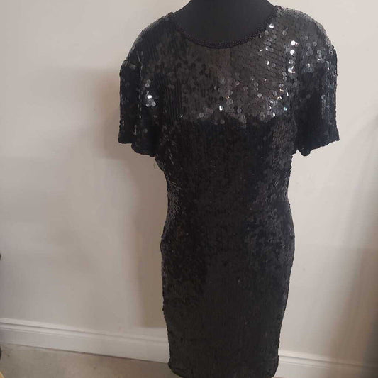 CAROLYNE BARTON - S/S BLACK SEQUIN MINI DRESS