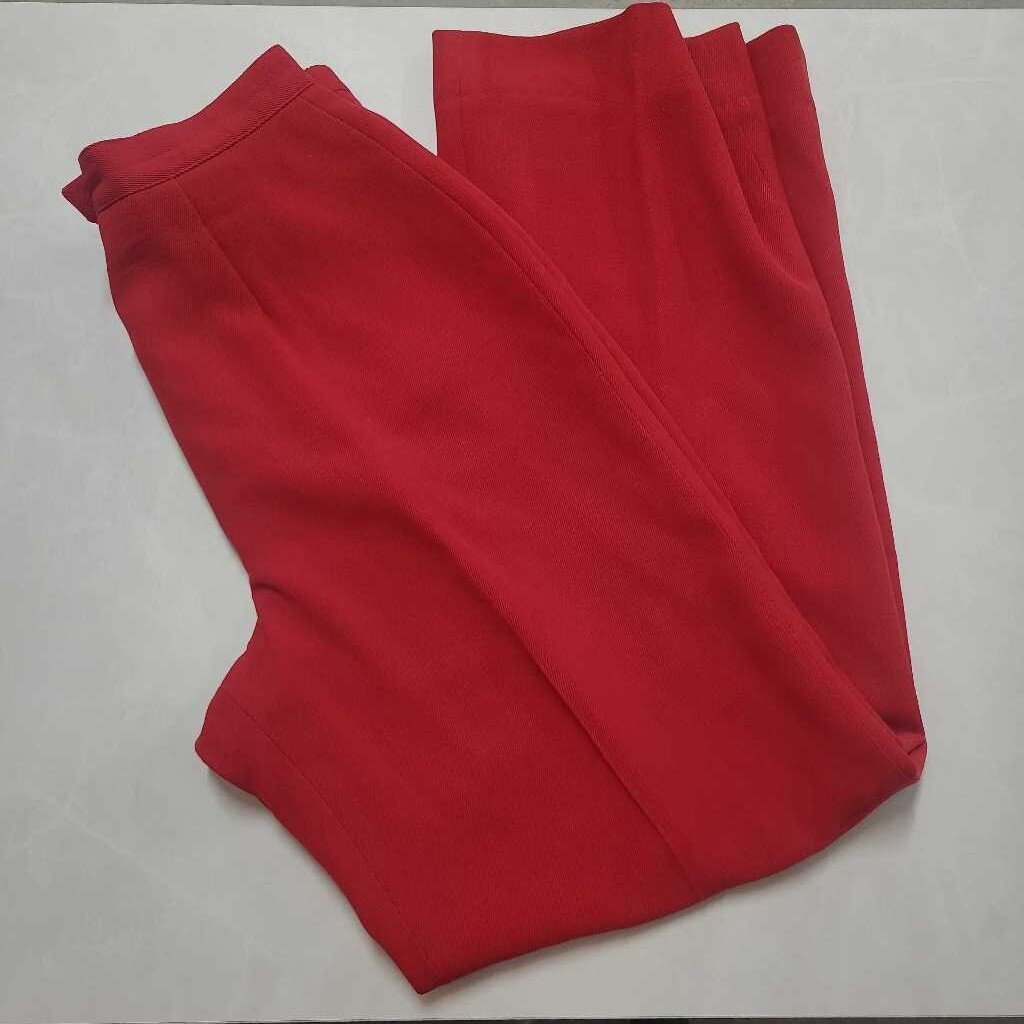 RALPH LAUREN - RED PLEATED WOOL DRESS PANTS