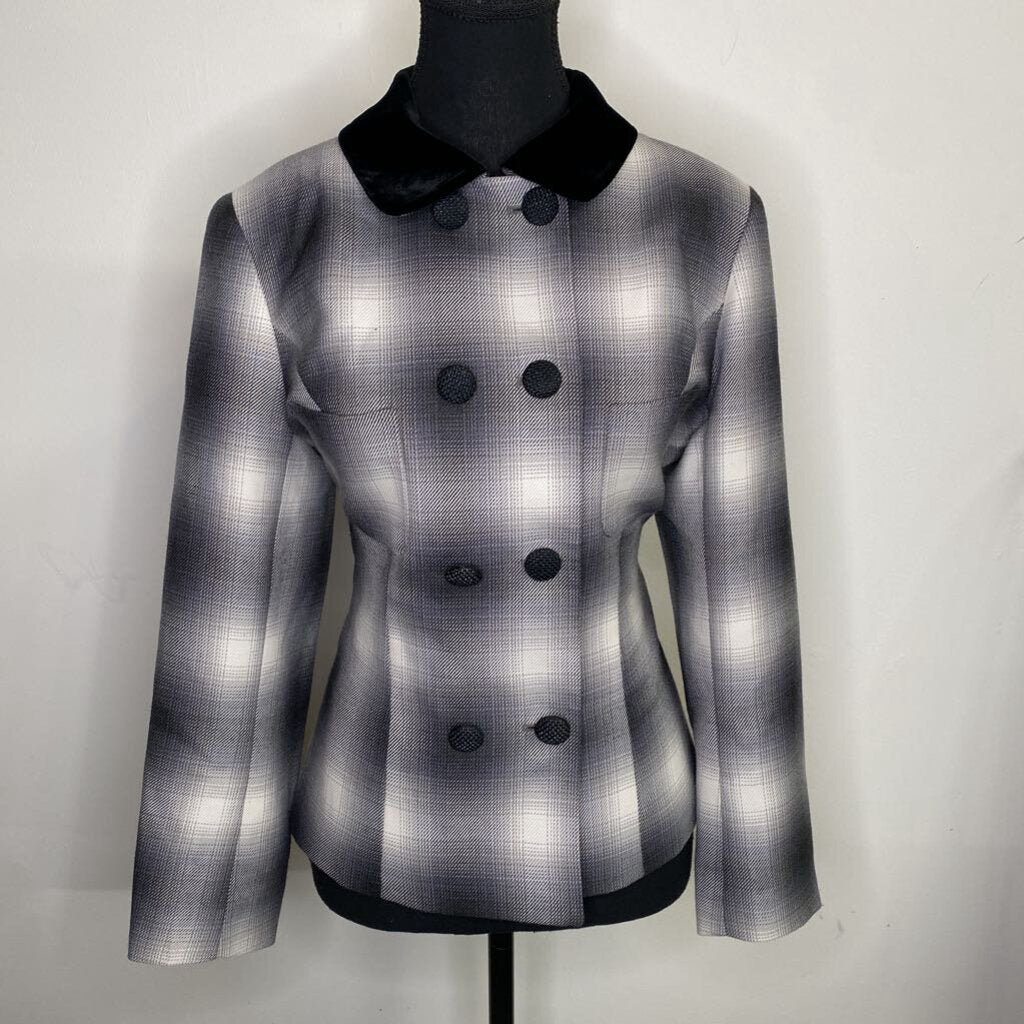 TAHAN - B/W PLAID BLAZER JACKET