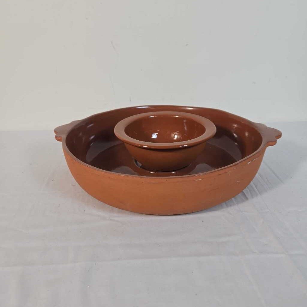 TERRA COTTA CHIP & DIP DISH