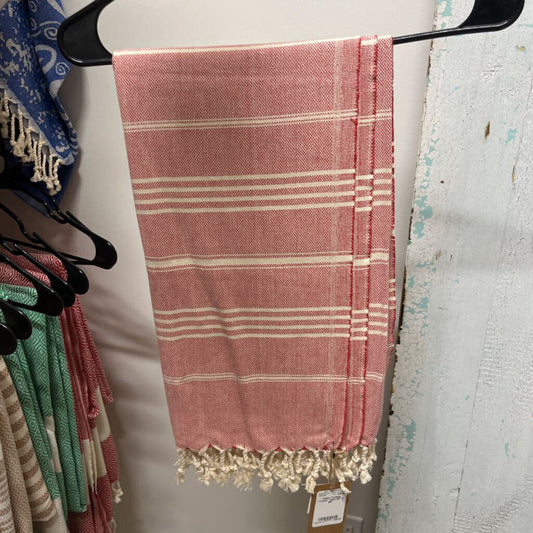 Tabby Turkish Towel - Red