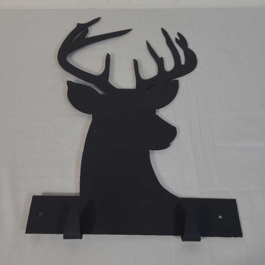 BLACK METAL DEER HEAD HANGER