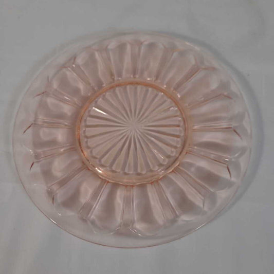 PINK DEPRESSION GLASS LUNCH PLATE