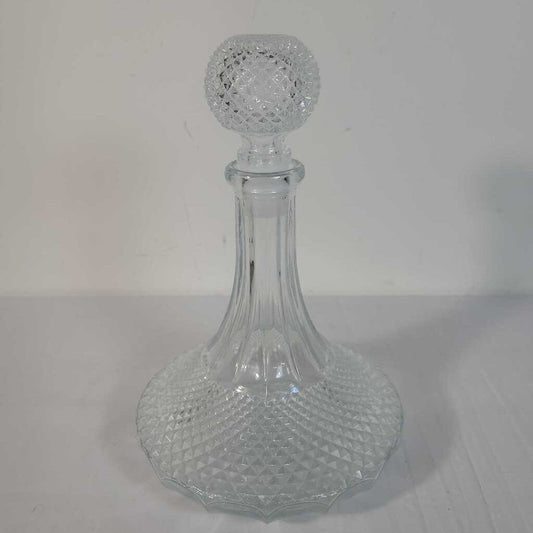 DIAMOND CUT GLASS DECANTER
