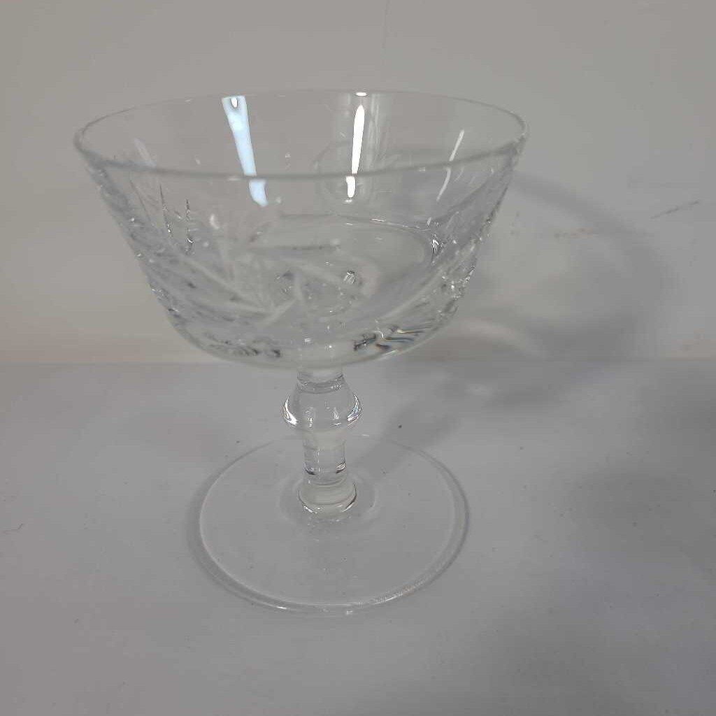 S/6 PINWHEEL CRYSTAL DESSERT GLASSES