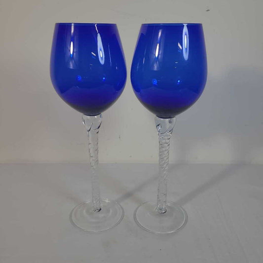 PR COLBALT BLUE WINE GLASSES