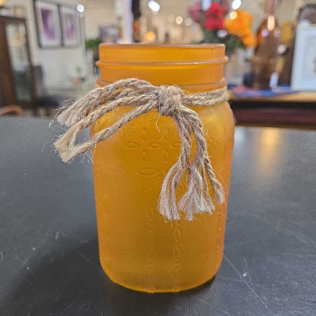 ORANGE GLASS JAR