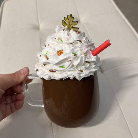 FALL FAUX HOT CHOCOLATE W/WHIPPED CREAM - GLASS