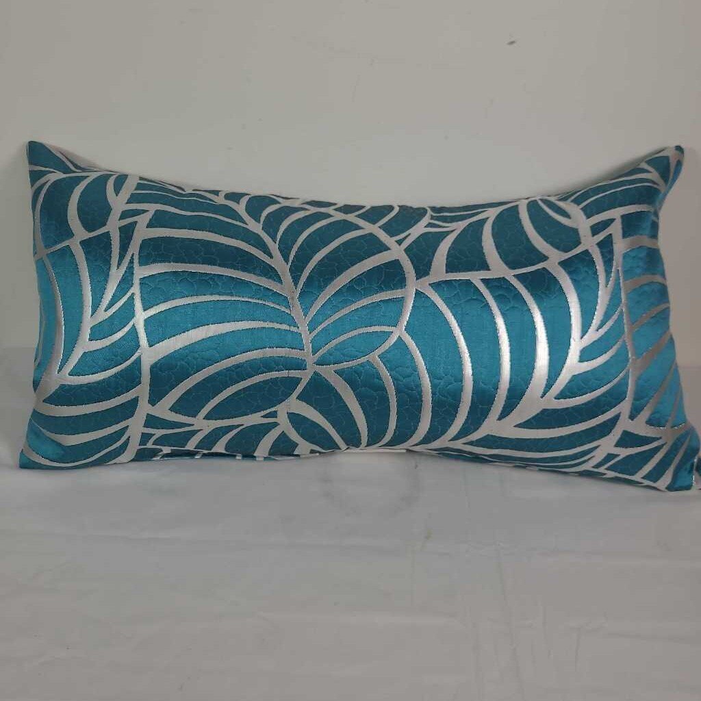 TEAL/SILVER DOWNFILLED PILLOW