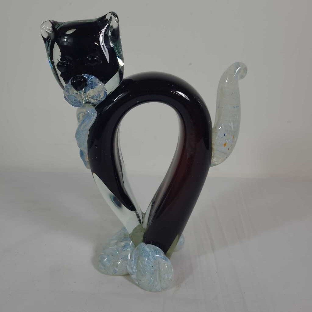 MURANO GLASS black CAT