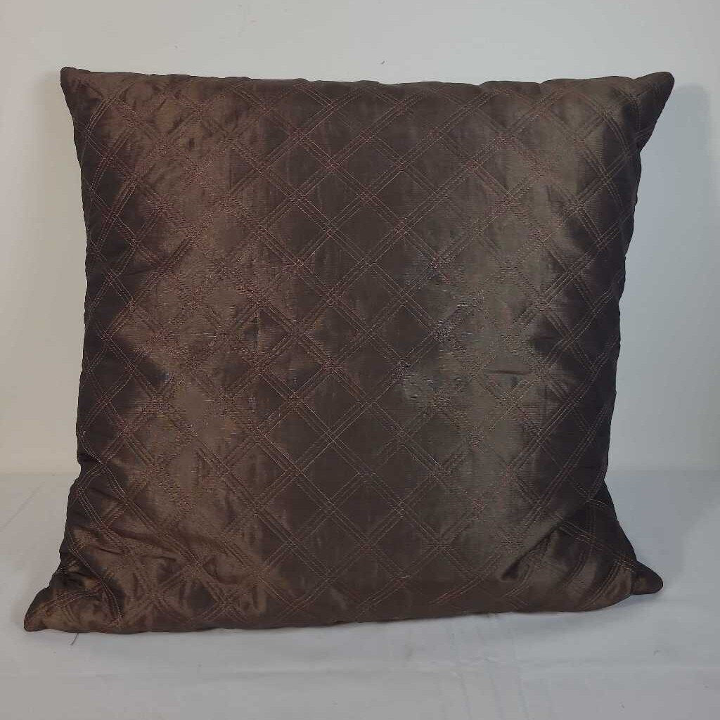 BROWN SATIN DOWN FILLED PILLOW