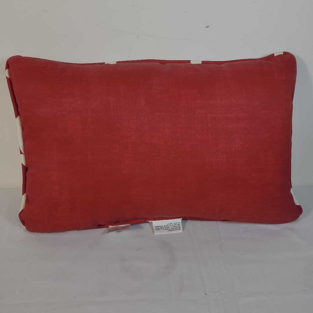 HAMPTON BAY RED/CREAM LUMBAR PILLOW