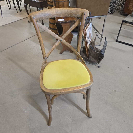 CROSSBACK CHAIR W/GREEN SEAT