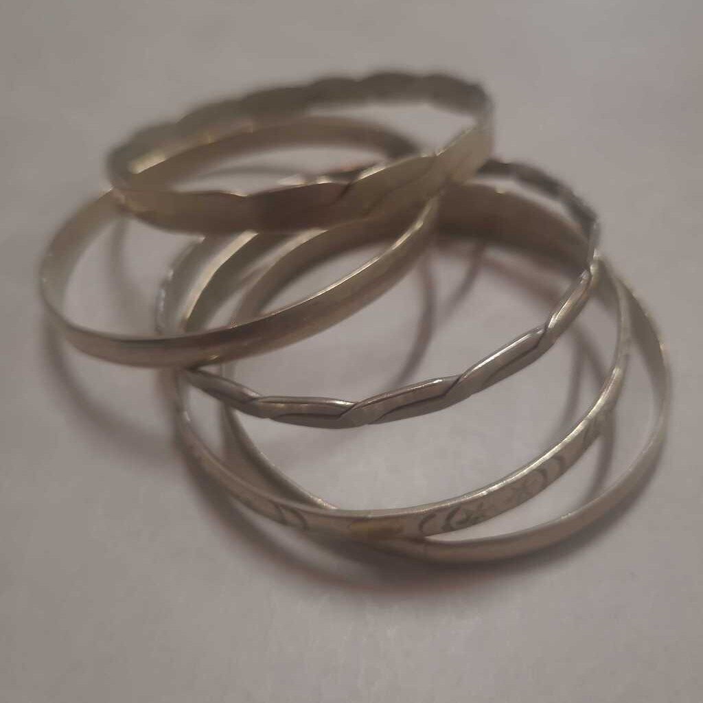 SET OF 5 MEXICAN SILVER BRACLETS