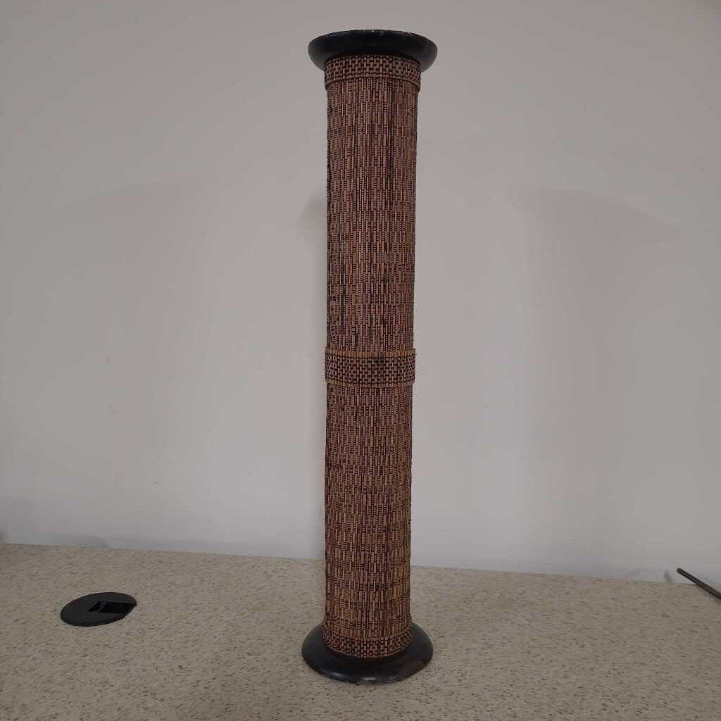 RATTAN WRAPPED CANDLE HOLDER