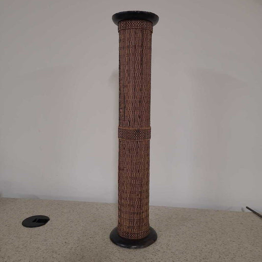 RATTAN WRAPPED CANDLE HOLDER