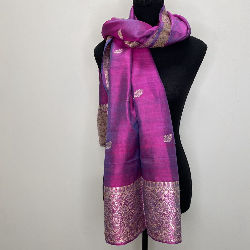 THE SEA URCHIN - HANDPAINTED TEAL SILK SCARF W/ WHALES