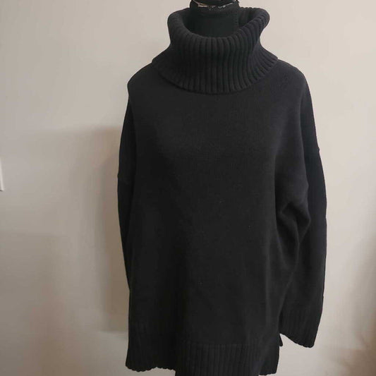 PART TWO - BLACK KNIT TURTLENECK SWEATER