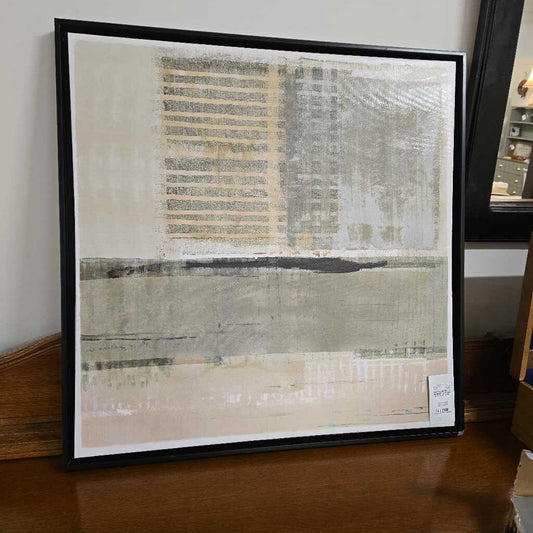 GREEN ABSTRACT FRAMED CANVAS