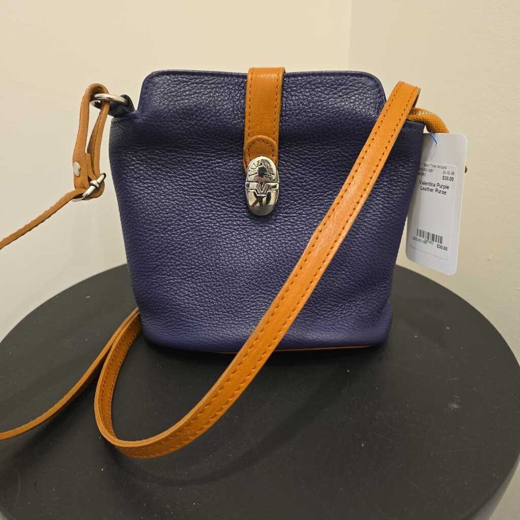 Valentina Purple Leather Purse