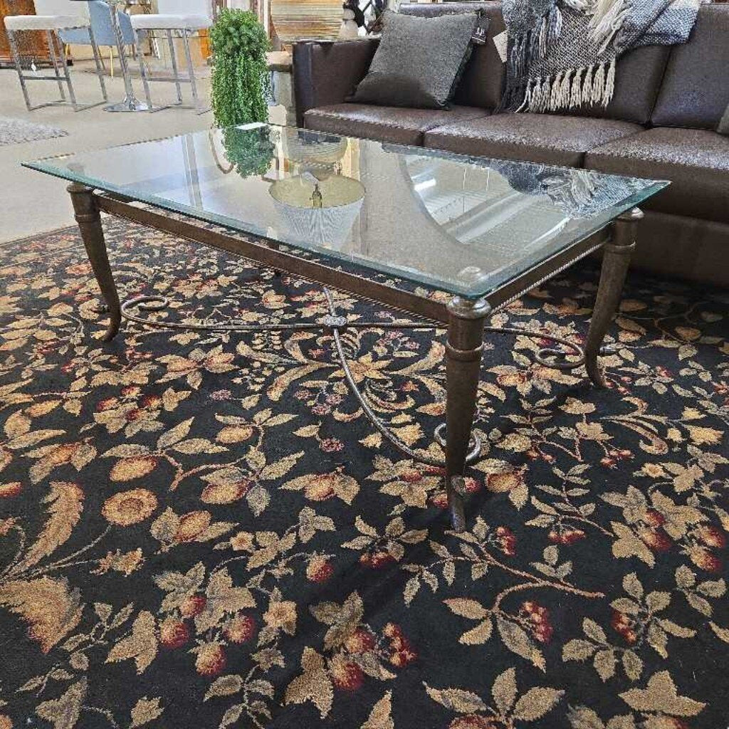 GLASS TOP COFFEE TABLE