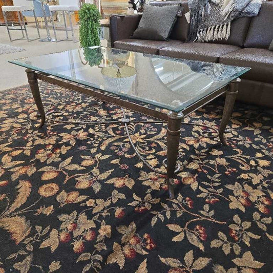 GLASS TOP COFFEE TABLE