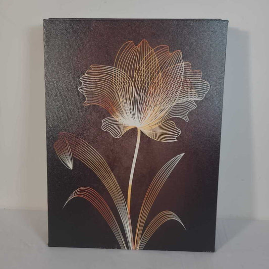 ORANGE/CREAM FLORAL CANVAS