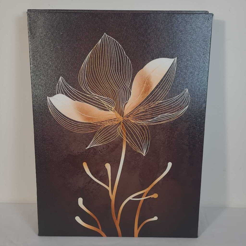 ORANGE/CREAM FLORAL CANVAS