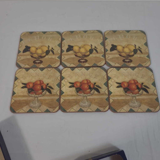S/6 CITRUS FRUITS COASTERS