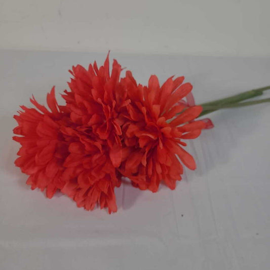 4 RED FAUX FLOWERS