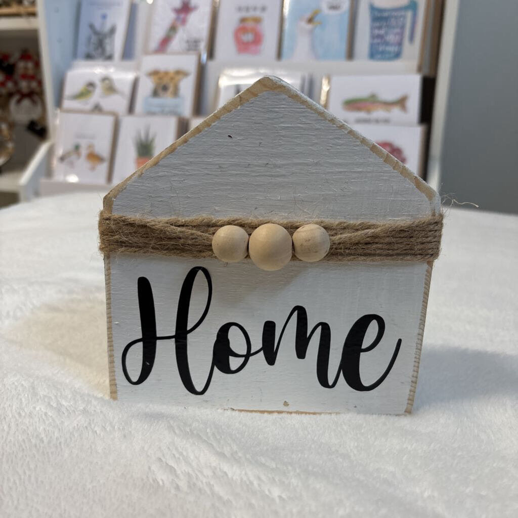 WHITE "HOME" WOODEN HOUSE