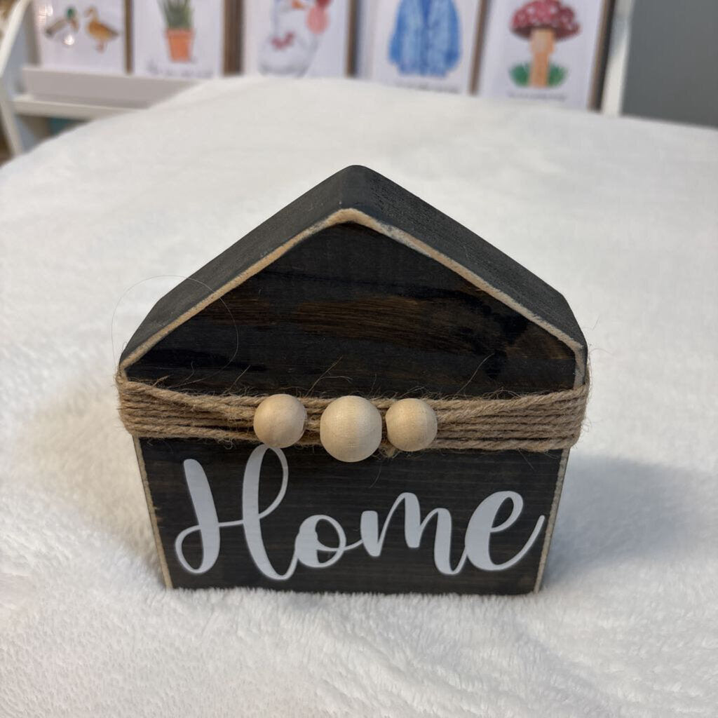 GREY "HOME" WOODEN HOUSE