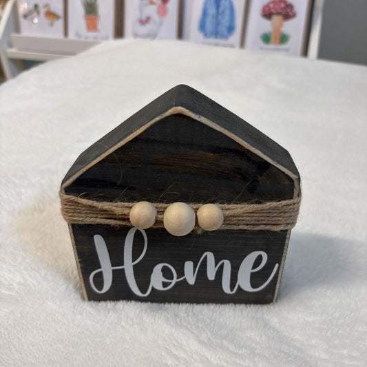 GREY "HOME" WOODEN HOUSE