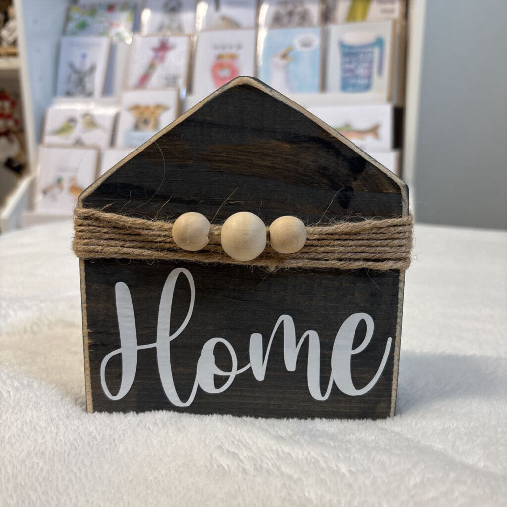 GREY "HOME" WOODEN HOUSE