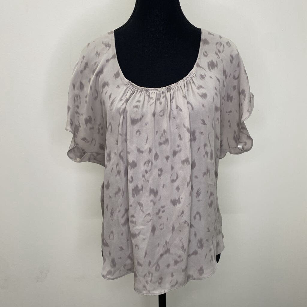 BABATON - 100% SILK GREY S/S BLOUSE