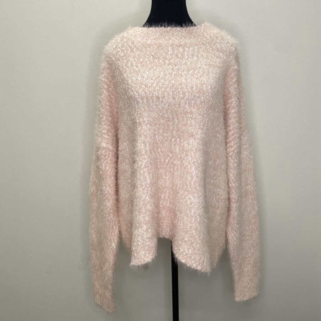GEORGE - PINK FUZZY CROPPED SWEATER
