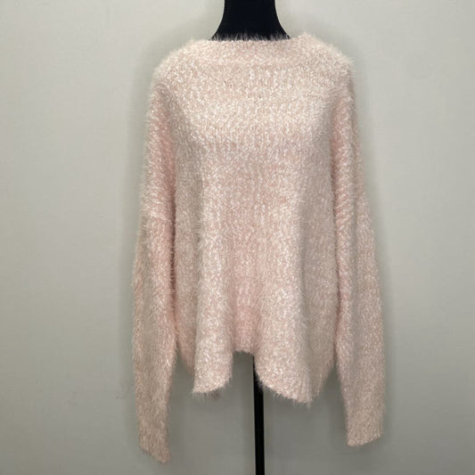 GEORGE - PINK FUZZY CROPPED SWEATER