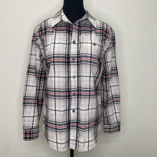 CHEROKEE - WHITE/RED/BLACK BUTTON-UP FLANNEL