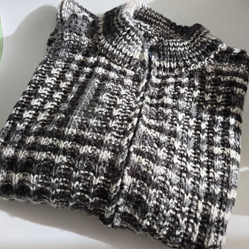 Gray HandKnit Zippered Cardigan