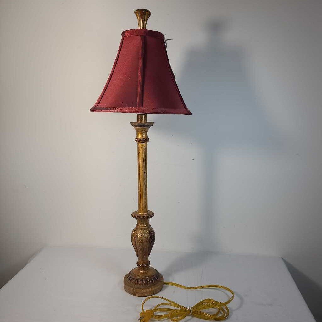 RED SHADE BUFFET LAMP