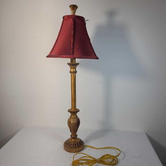 RED SHADE BUFFET LAMP