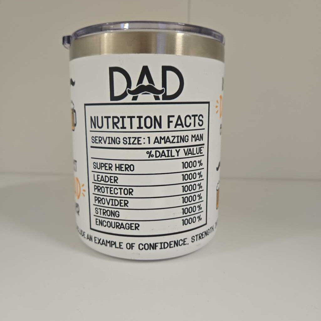 12 OZ STAINLESS DAD NUTRITION FACTS MUG