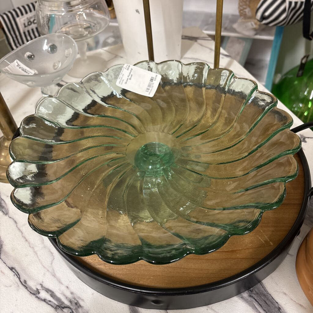 Green Pedestal Bowl